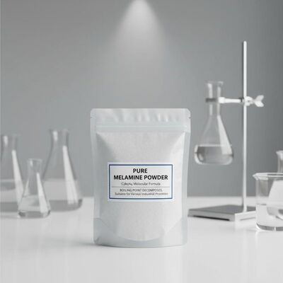 Punto di ebollizione decompone polvere di melammina pura C3H6N6 formula molecolare composto chimico adatto a vari processi industriali