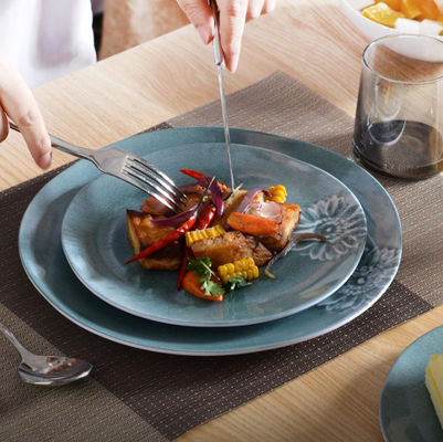 Set da cena in melamina blu verde per campeggio per interni e esterni