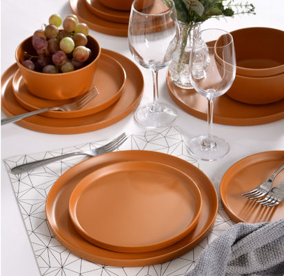 12pcs piastre di melamina ciotole durable lavastoviglie sicuro BPA libero