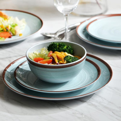 Verde 12 Pc Melamina Servitaio Set Piatti E Ciotole Morden