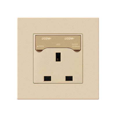 Pannello di commutazione della luce di ricarica in melamina 13A 16A USB tipo C presa multi-buco